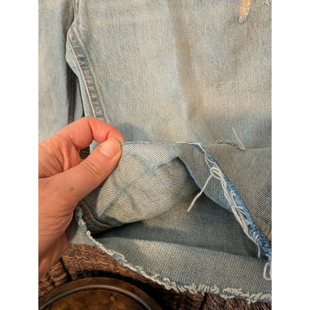 Levi's 412 Mens Jorts Distressed Frayed Hem Jean Shorts 29 Bermuda Slim Fit